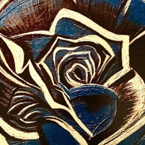 RESTOCKED - 11x14 Dark Blue Rose Lustre Gloss Art Print - Picture 2 of 2